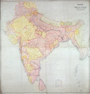 Kaart van India, 1865